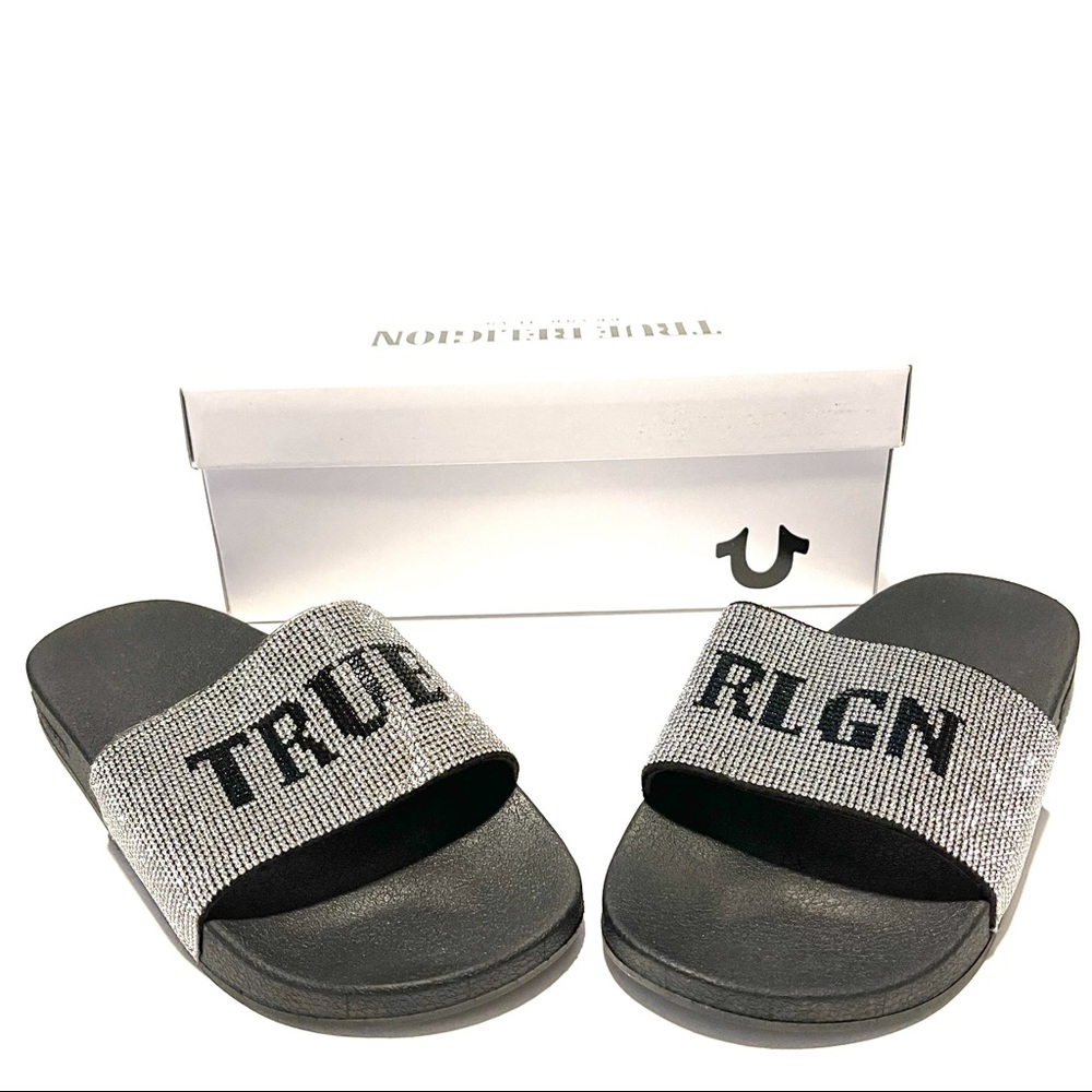 True Religion Meyer Black Pool Slide Sandal